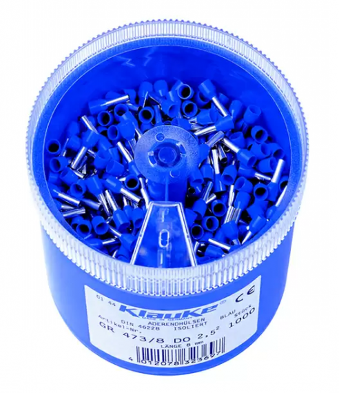 Фотография товара 'Klauke klkGR4738DO Втул. изолир. наконечники 2,5мм2, дл. втулки 8мм'